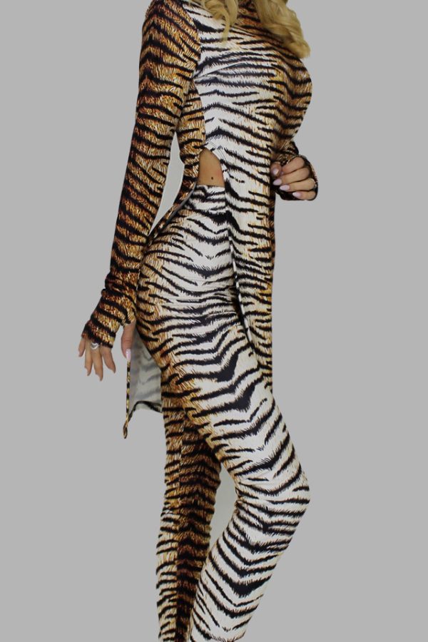 compleu din doua piese wonder tiger imprimeu cu tonuri realiste bluza27729 | Haine Tari